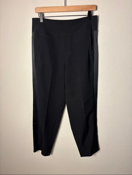 Athleta Endless Satin Side Stripe Pant Black S/782695 - Picture 1 of 4